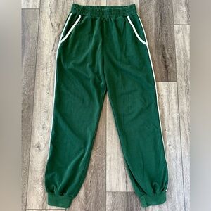 All Fenix Retro Joggers Forest Green w White Stripe Size MED Cotton Soft Lounge